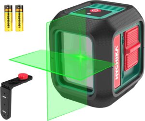 
HYCHIKA Nivel Láser, 15m Láser Nivel Cruzado Horizontal y Vertical Láser Autonivelación, Soporte Magnético 360° Rotación 2 batería incluida